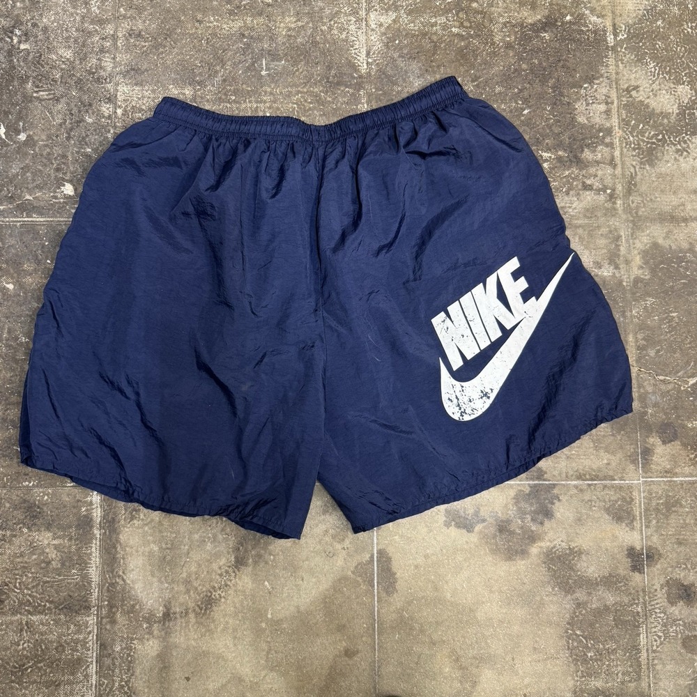 Vintage 90s Nike Sportswear Shorts Mens XXL Navy Blue Swoosh Athletic Gym
